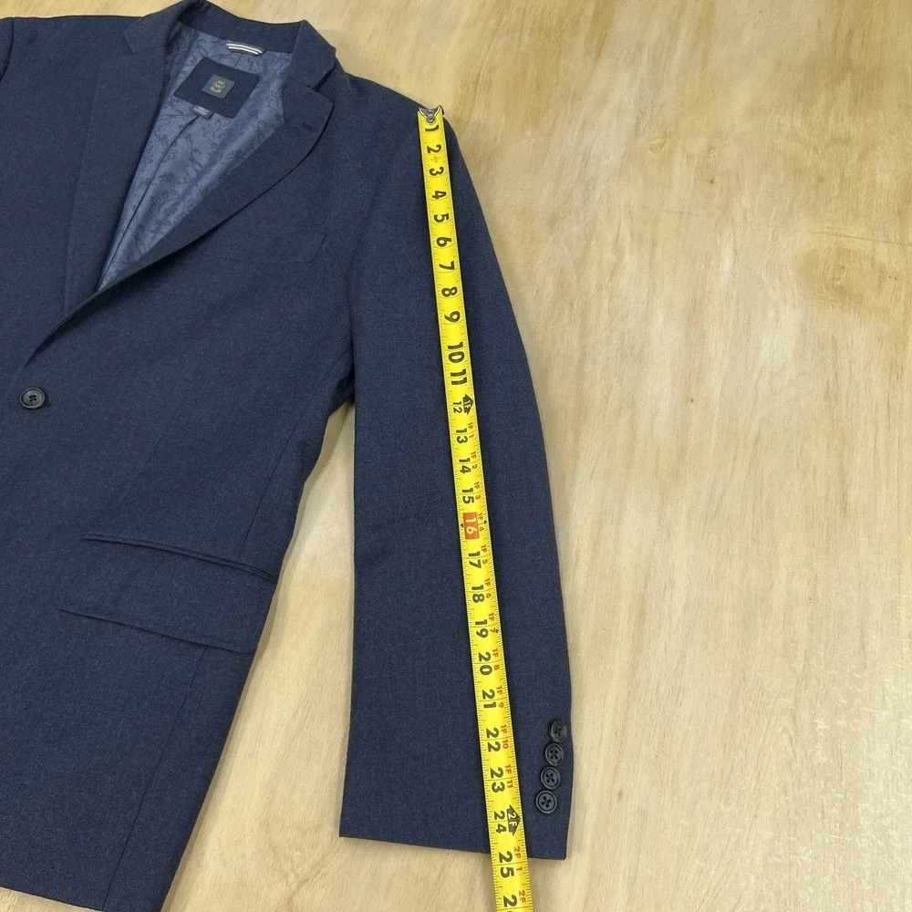 Wallin & Bros Soft Tweeded Blazer Sport Coat Mens 42R Slim Fit Wool Grayish Navy